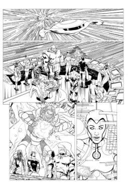 Green Lantern Corps #07 page 16 inks over bluelines by Oclair Albert