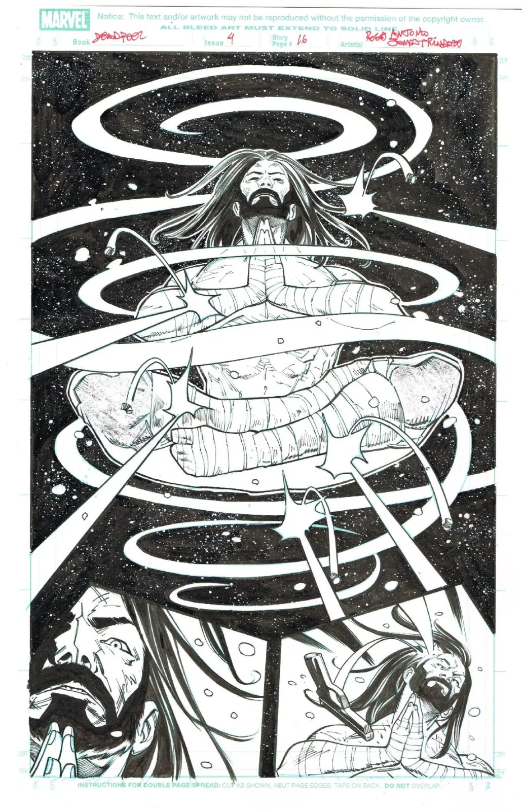 Deadpool #04 page 16 Inks over blueline by Jonas Trindade