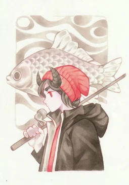 Fisherman and fish Illustration by Caio Yo
