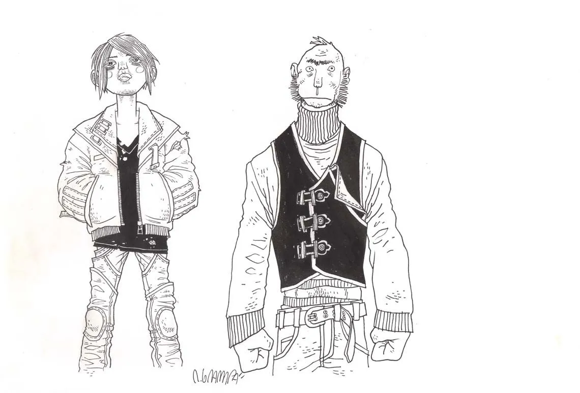 3. Character and outfit designs for “O Livro de Itens do Paciente Estevão” by Felipe Hirsch by Rafael Grampá