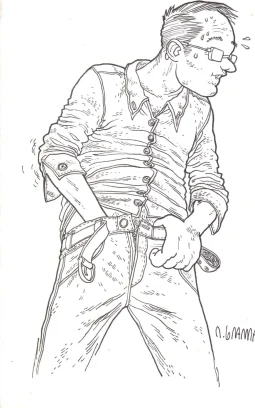 6. Character and outfit designs for “O Livro de Itens do Paciente Estevão” by Felipe Hirsch by Rafael Grampá