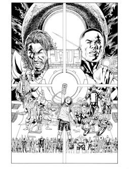 Green Lantern Corps #09 cover inks over bluelines by Oclair Albert