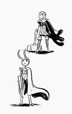 Kid Thor & Loki sketch by Bruno Seelig