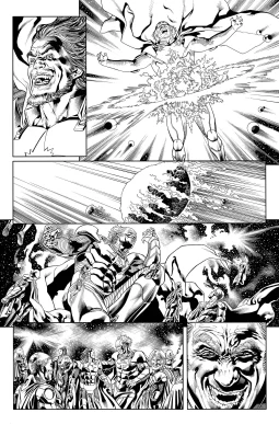 Green Lantern Corps #07 page 03 inks over bluelines by Oclair Albert