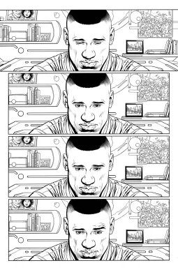 Green Lantern Corps #07 page 04 inks over bluelines by Oclair Albert