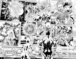 Green Lantern Corps #07 page 06-07 inks over bluelines by Oclair Albert