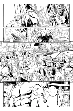 Green Lantern Corps #07 page 08 inks over bluelines by Oclair Albert