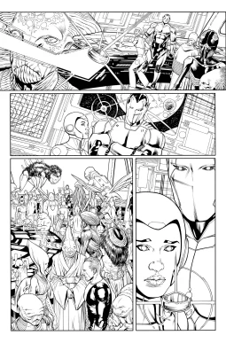 Green Lantern Corps #07 page 09 inks over bluelines by Oclair Albert