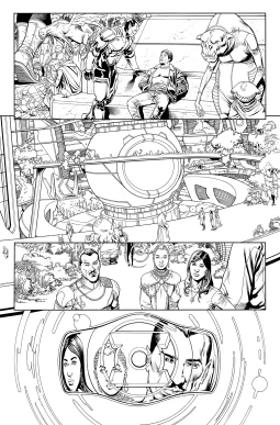 Green Lantern Corps #07 page 10 inks over bluelines by Oclair Albert
