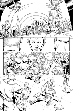 Green Lantern Corps #07 page 11 inks over bluelines by Oclair Albert