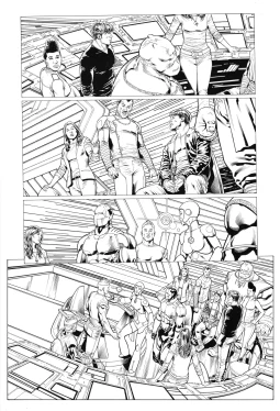 Green Lantern Corps #07 page 14 inks over bluelines by Oclair Albert