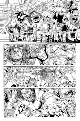 Green Lantern Corps #07 page 18 inks over bluelines by Oclair Albert