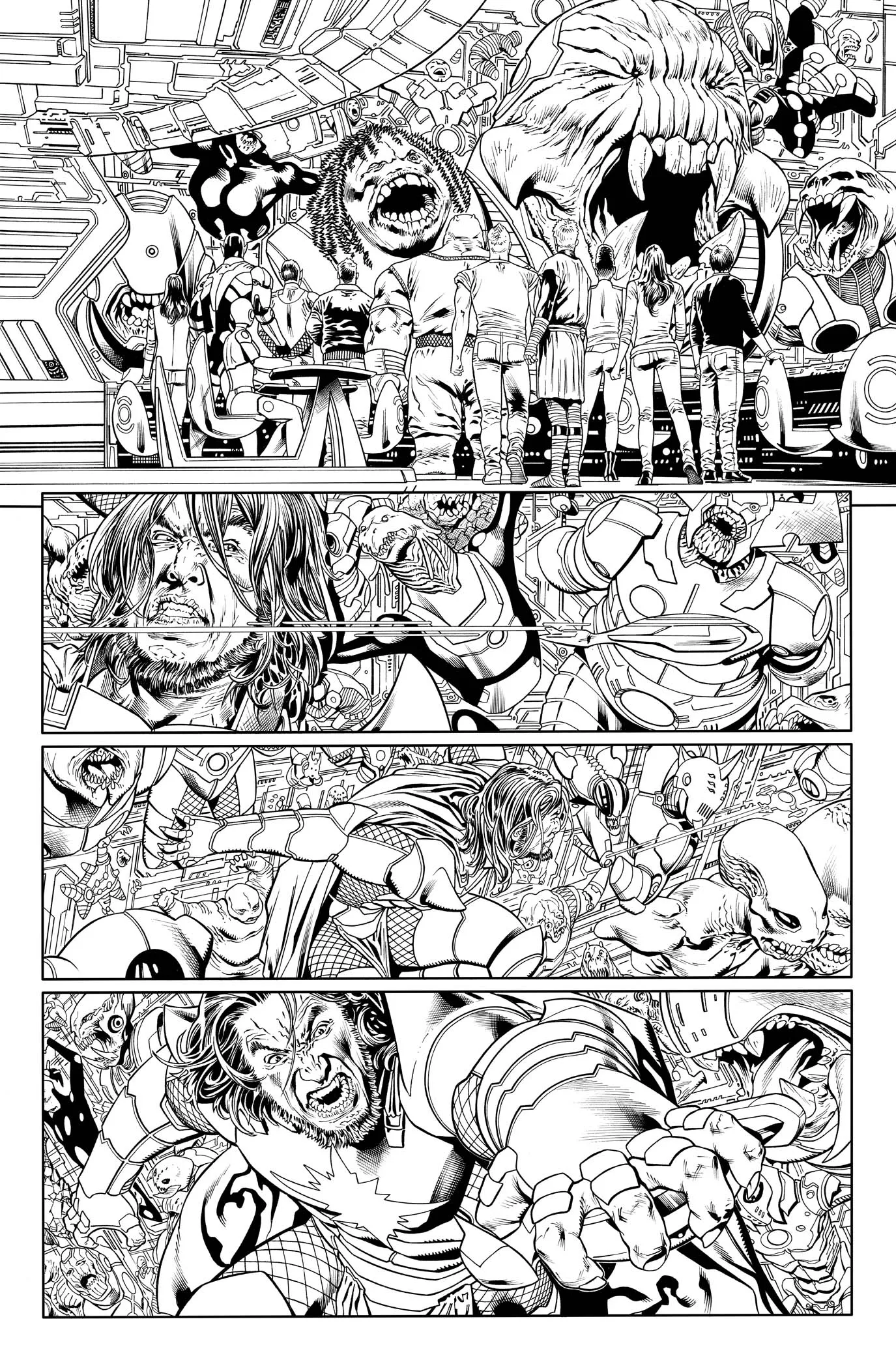 Green Lantern Corps #07 page 18 inks over bluelines by Oclair Albert