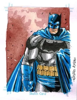 Batman sketch card 04 by Renato Arlem