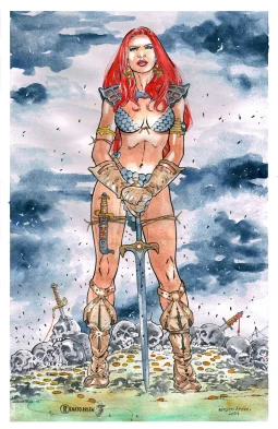 Red Sonja Illustration by Renato Arlem